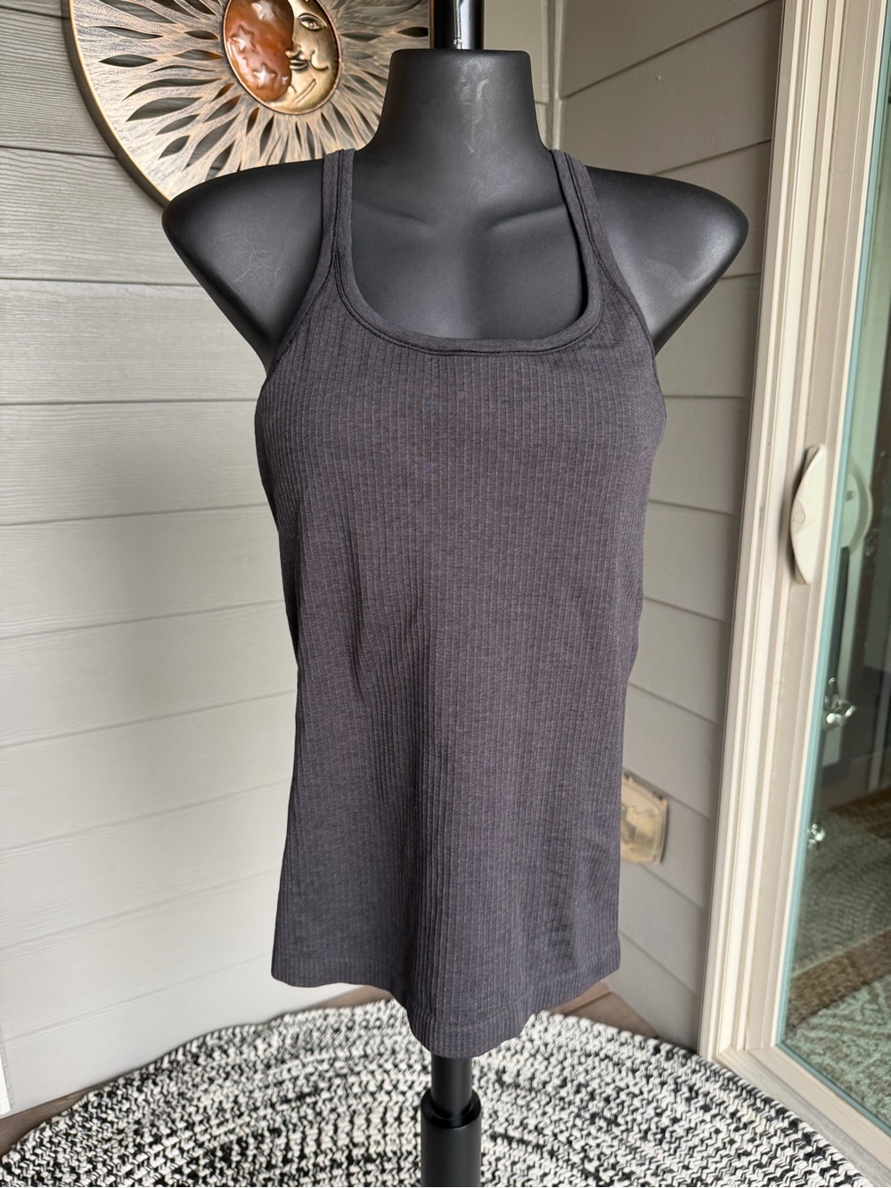 lululemon athletica Ebb to Street Tank Top Light Charcoal Black 8 B/C